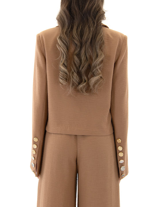 C. Manolo Short Women's Blazer Camel