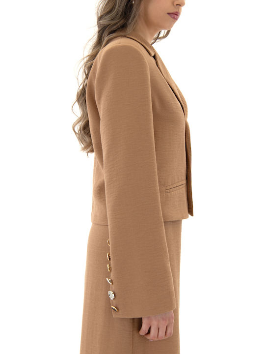 C. Manolo Kurzes Damen Blazer Camel