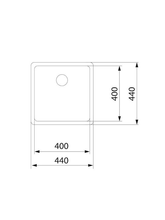 Teka 40.40 M-xp Pureclean Υποκαθήμενος Νεροχύτης Inox Μ44xΠ44cm Γκρι