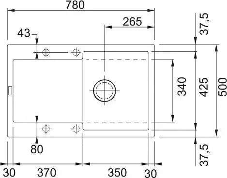 Franke Mrg 611-78 Вграден Кухненски Мивка от Течен Гранит 78x50см Сива