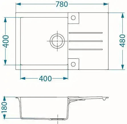 Alveus Chiuvetă Submontată din Granit Lichid M78xL48cm Granite Negru