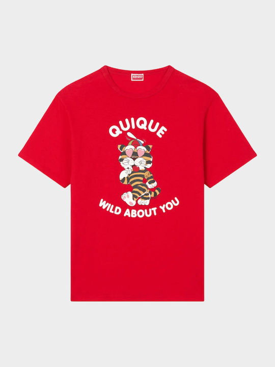 Cartoon Γυναικείο Oversized T-shirt Κόκκινο