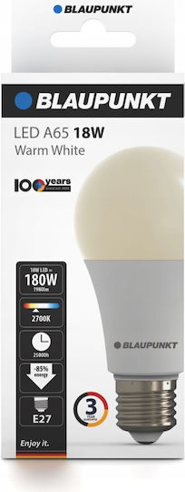 Blaupunkt LED Bulb 18W 135mm for E27 Socket and A65 Shape Warm White