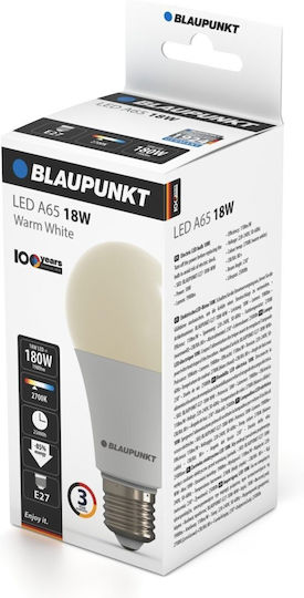 Blaupunkt LED Bulb 18W 135mm for E27 Socket and A65 Shape Warm White