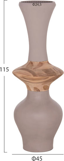 HomeMarkt Set Decorative Floor Vases Concrete Nebula Brown 3pcs