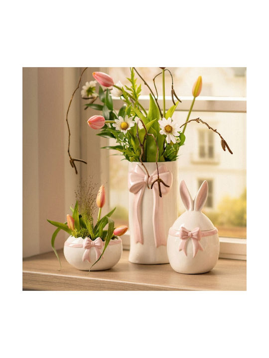 G.Wurm Decorative Porcelain Vase Bow Pink 10x10xH17cm