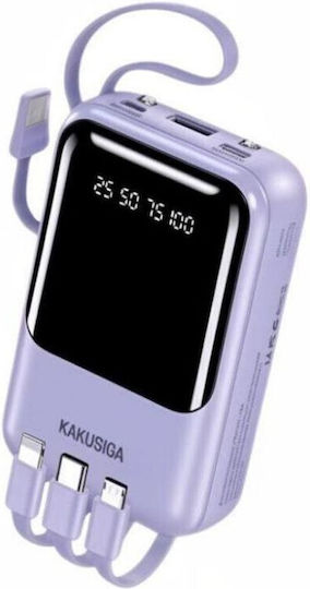 Kakusiga KSC-1095 Power Bank 10000mAh Μωβ