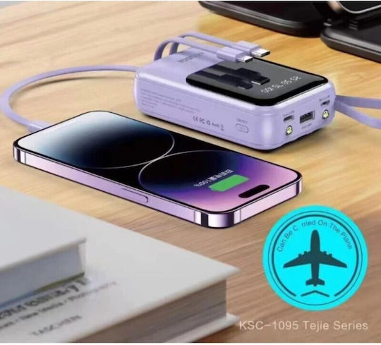 Kakusiga KSC-1095 Power Bank 10000mAh Μωβ