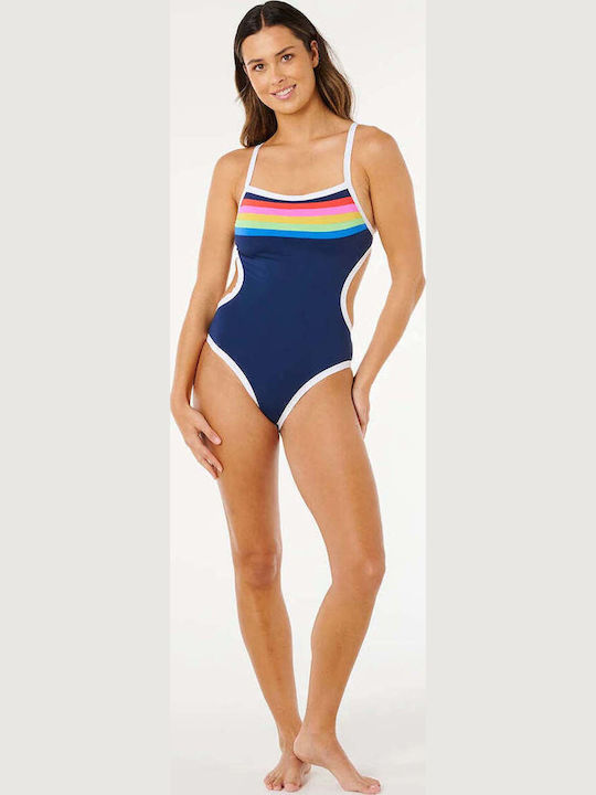 Surf Swimsuit with Openings and Removable Padding Dark Navy
