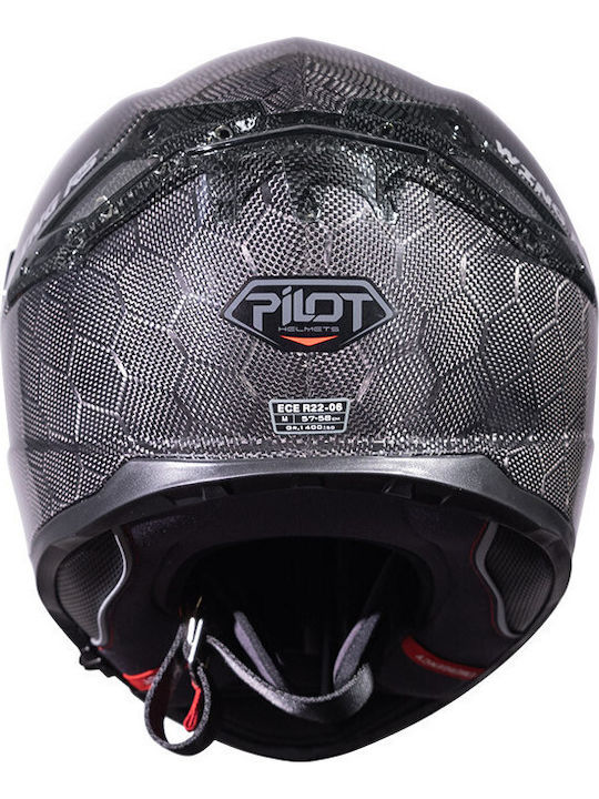 Pilot Wing RS Carbon Snake glossy Κράνος Μηχανής Full Face ECE 22.06 1400gr με Sunvisor