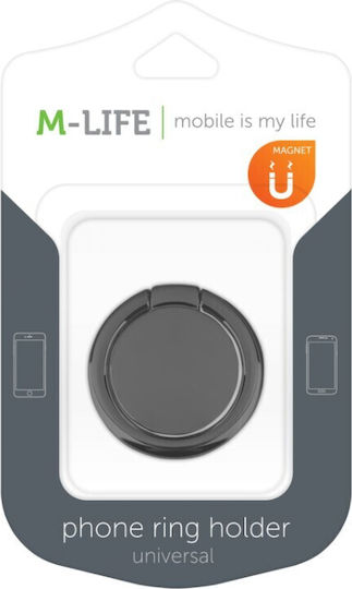 M-Life ML0711 Ring Holder for Mobile Phone in Black Colour