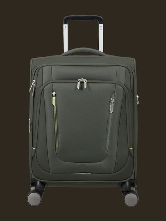American Tourister Wanderlite Cabin Fabric Suitcase Dark Forest With 4 Wheels Height 55cm