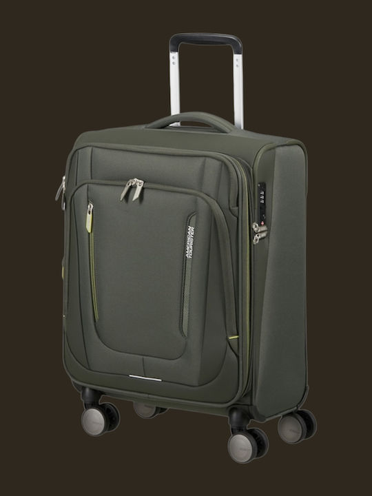 American Tourister Wanderlite Cabin Fabric Suitcase Dark Forest With 4 Wheels Height 55cm