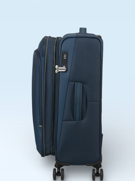 American Tourister Wanderlite Μεσαία Βαλίτσα Ταξιδίου Υφασμάτινη Dark Navy με 4 Ρόδες Ύψους 68εκ.