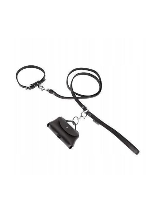 Leather Dog Collar Black Black M-l 16mm/45cm Leather Dog Collar Black Black M-l 16mm/45cm