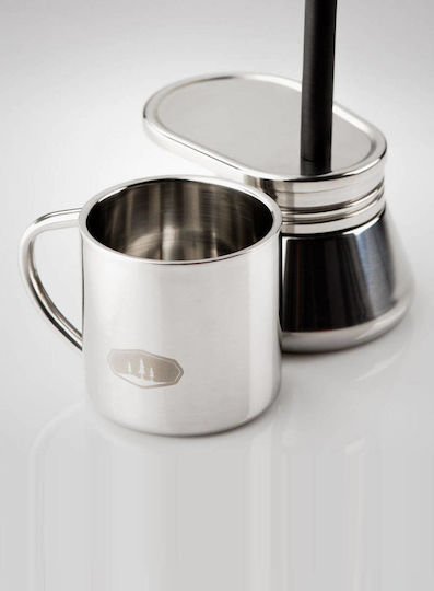 GSI Outdoors Espressokocher für den Herd Edelstahl Silber