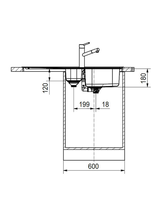 Franke Ένθετος Νεροχύτης Inox Μ100xΠ50cm Γκρι