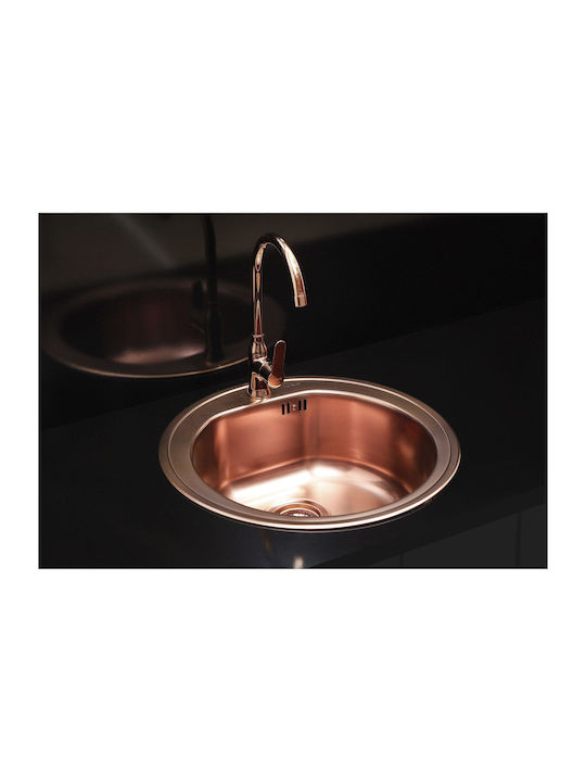 Alveus Drop-In Кухненска Мивка Inox 51x51см Розова