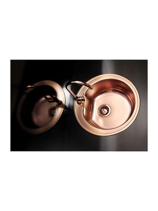 Alveus Drop-In Кухненска Мивка Inox 51x51см Розова