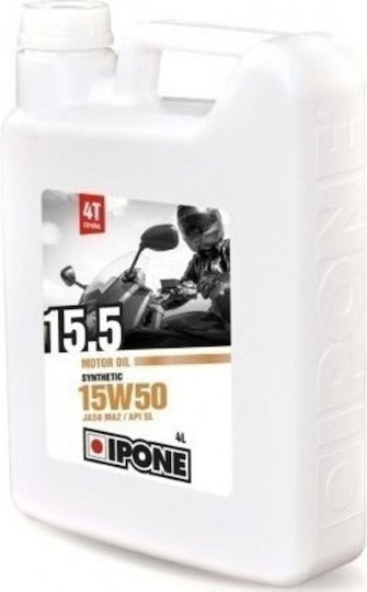 Ipone 15.5 15W-50 Semi-Synthetic Motorcycle Oil for Four-Stroke Engines 4lt