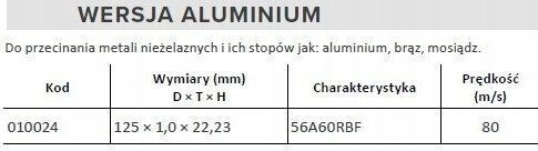 Andre Disc Metal 125 X 1.0mm Aluminium Pro Line 56a60rbf