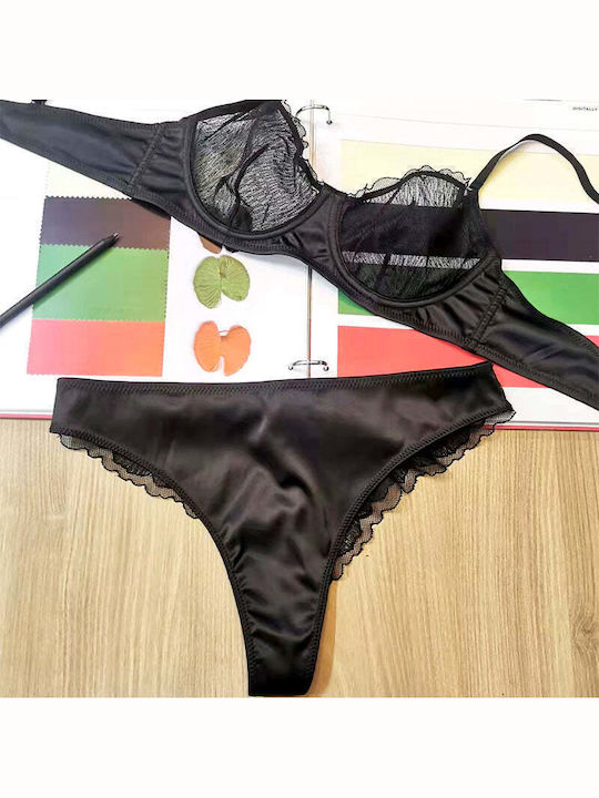 Dyana Underwear Set Bra With Brazil Black