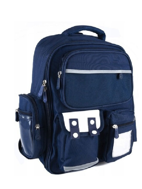 Schulranzen Rucksack Blau mit Flaschenhalter