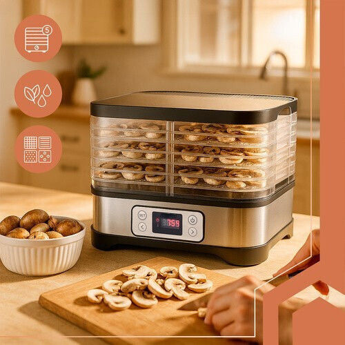 Deshidrator de Alimente cu Rafturi