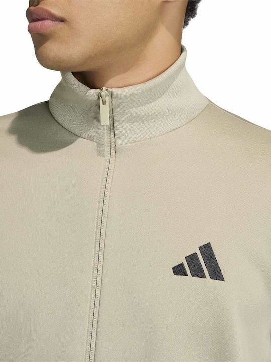 M 3s Glossy Tracksuit Set with Elastic Khaki
