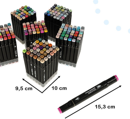Μαρκαδόροι Σχεδίου Multicolored Σετ 204 χρώματα