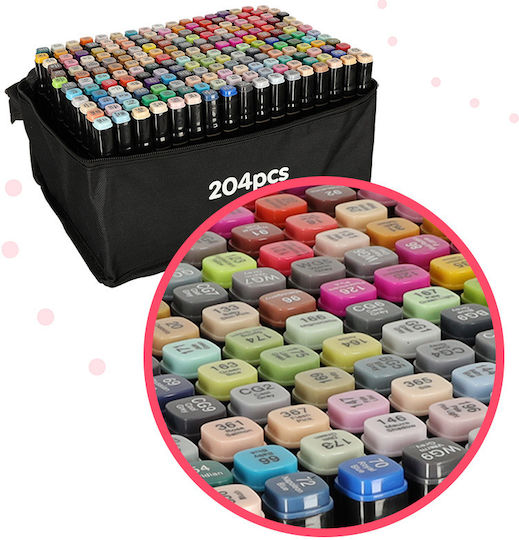 Μαρκαδόροι Σχεδίου Multicolored Σετ 204 χρώματα
