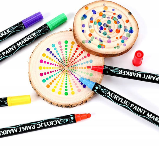 Acrylic Markers Multicolored 0.7mm Set 36 Pieces