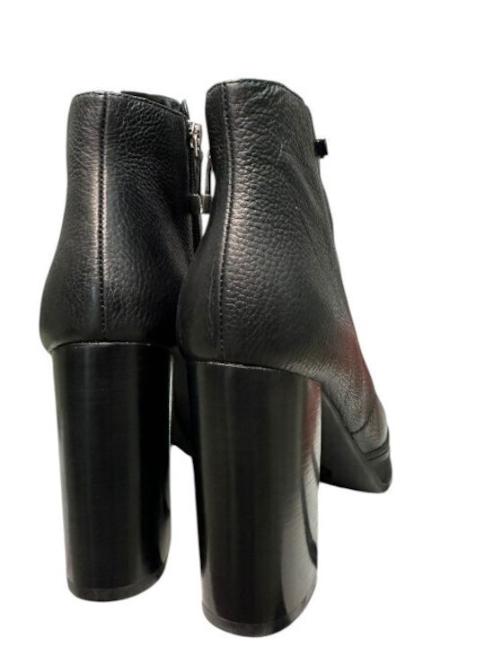 Leather Women's Ankle Boots Black AY911294