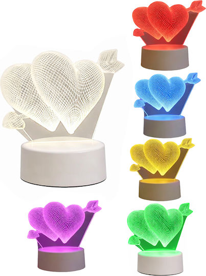 Led Rgb 3d Table Lamp Nightstand Cupid Hearts Battery Usb Powered 17 X 11.3 X 9.5 Cm Led Rgb 3d Table Lamp Nightstand Cupid Hearts Battery Usb Powered 17 X 11.3 X 9.5 Cm