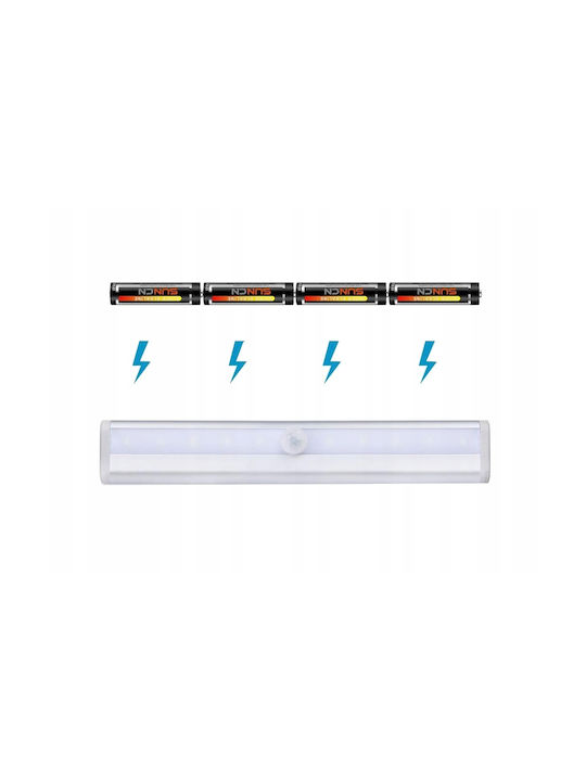 Led Lamp Motion Dusk Sensor Cool Light Automatic Shut-off Adhesive Magnetic Mount Battery Powered 19 X 3 X 1.5 Cm