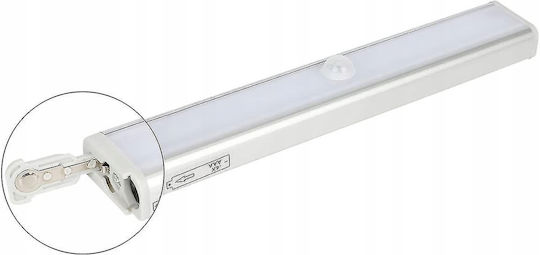 Lampă LED cu Senzor de Mișcare Amurg Lumină Rece Oprire Automată Montare Magnetică Adezivă Alimentată cu Baterii 19 x 3 x 1.5 cm