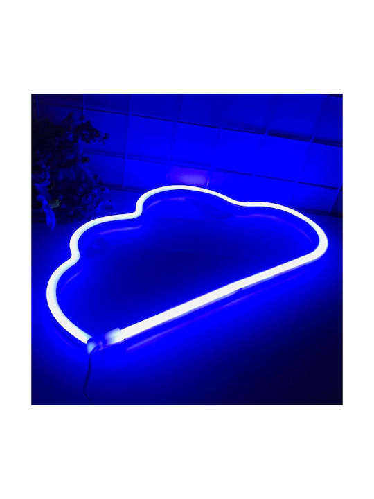 Decorative Led Cloud-shaped Lamp Plastic Built-in Cord 29.5x18.5 Cm Blue