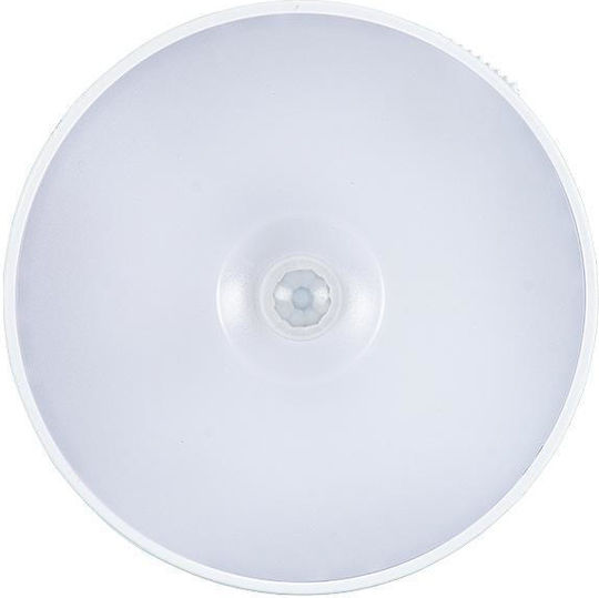 Led Wall Lamp Motion Sensor Magnetic Mount Usb Charging Rechargeable Battery Cool White Light Plastic 8.5 Cm Diameter White