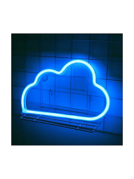 Decorative Led Cloud-shaped Lamp Plastic Built-in Cord 29.5x18.5 Cm Blue