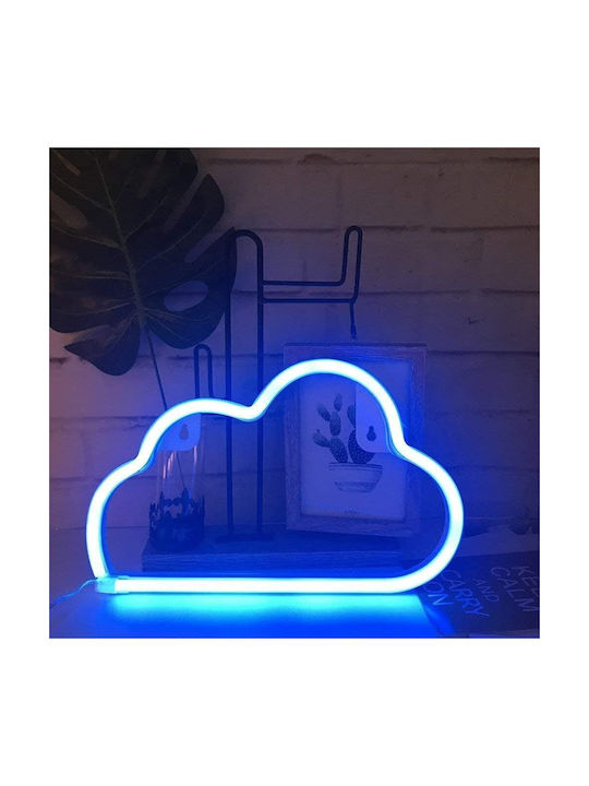 Decorative Led Cloud-shaped Lamp Plastic Built-in Cord 29.5x18.5 Cm Blue
