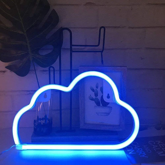Decorative Led Cloud-shaped Lamp Plastic Built-in Cord 29.5x18.5 Cm Blue