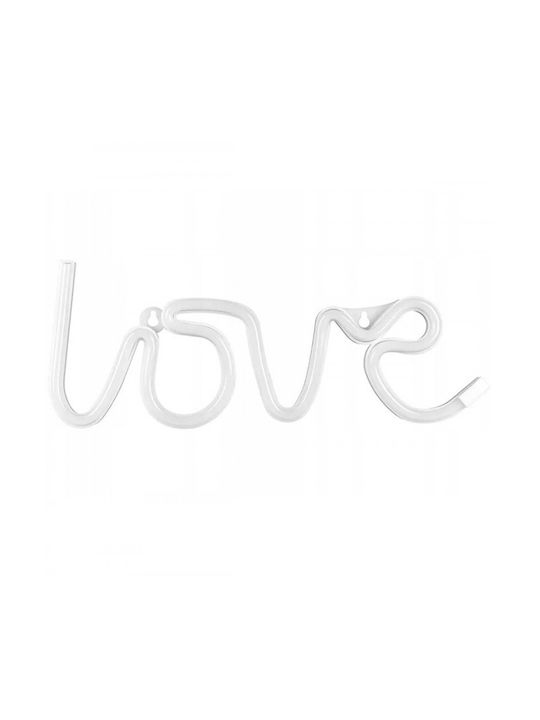 Led Decorative Lamp Neon Love Model Violet Light Battery Usb Cable Powered 34.5 X 13 Cm