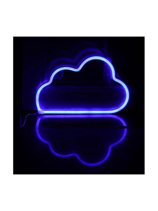 Decorative Led Cloud-shaped Lamp Plastic Built-in Cord 29.5x18.5 Cm Blue