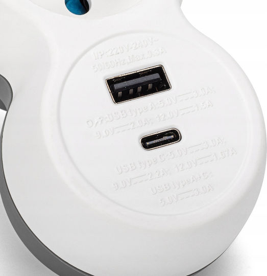 Montis Единичен Контакт с USB-A и USB-C