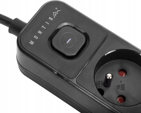 Montis Steckdosenleiste 4 Steckdosen mit USB-A und Kabel 3m
