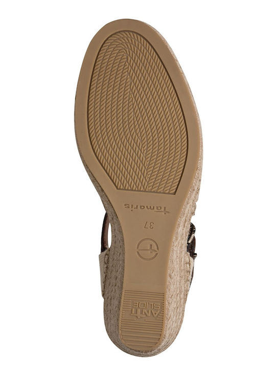 Sommer Damenplattformen in Stil Espadrilles Braune