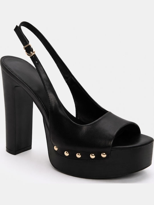 Pointed Toe Heels with Low Heel Black