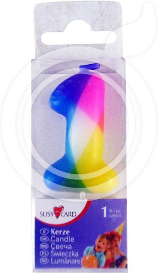 Susy Card Κεράκι Γενεθλίων Αριθμός Πολύχρωμο