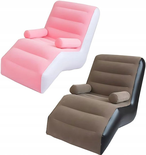 Verk Group Φουσκωτή Πολυθρόνα Καφέ 90x85cm