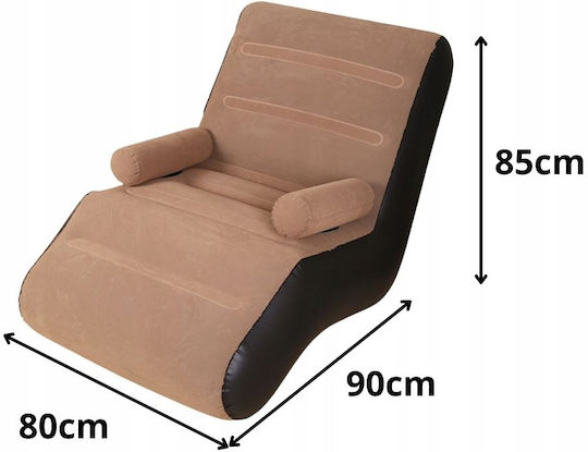 Verk Group Φουσκωτή Πολυθρόνα Καφέ 90x85cm